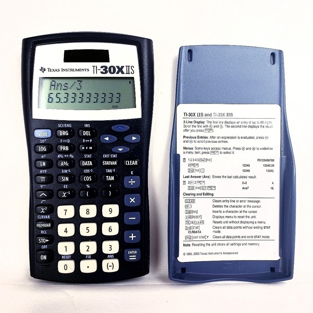 TEXAS Instruments TI 30 IIS Scientific Calculator Blue